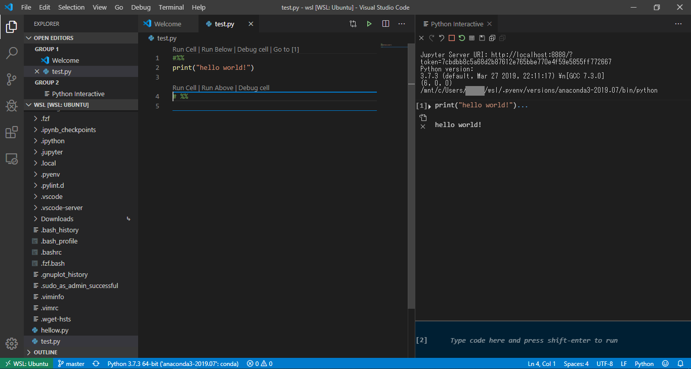 Wsl Vscode上でjupyter Python を使う Y Lab Desk